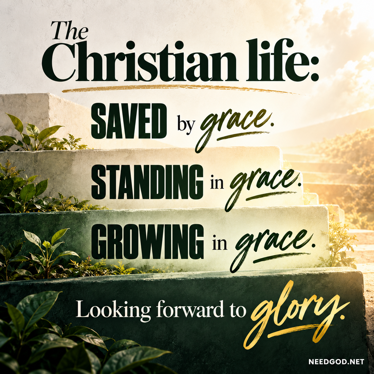 All by grace. Waiting for glory.